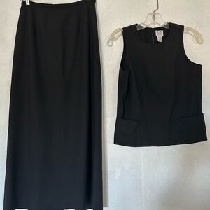 LOFT Black Maxi Pencil Skirt Set